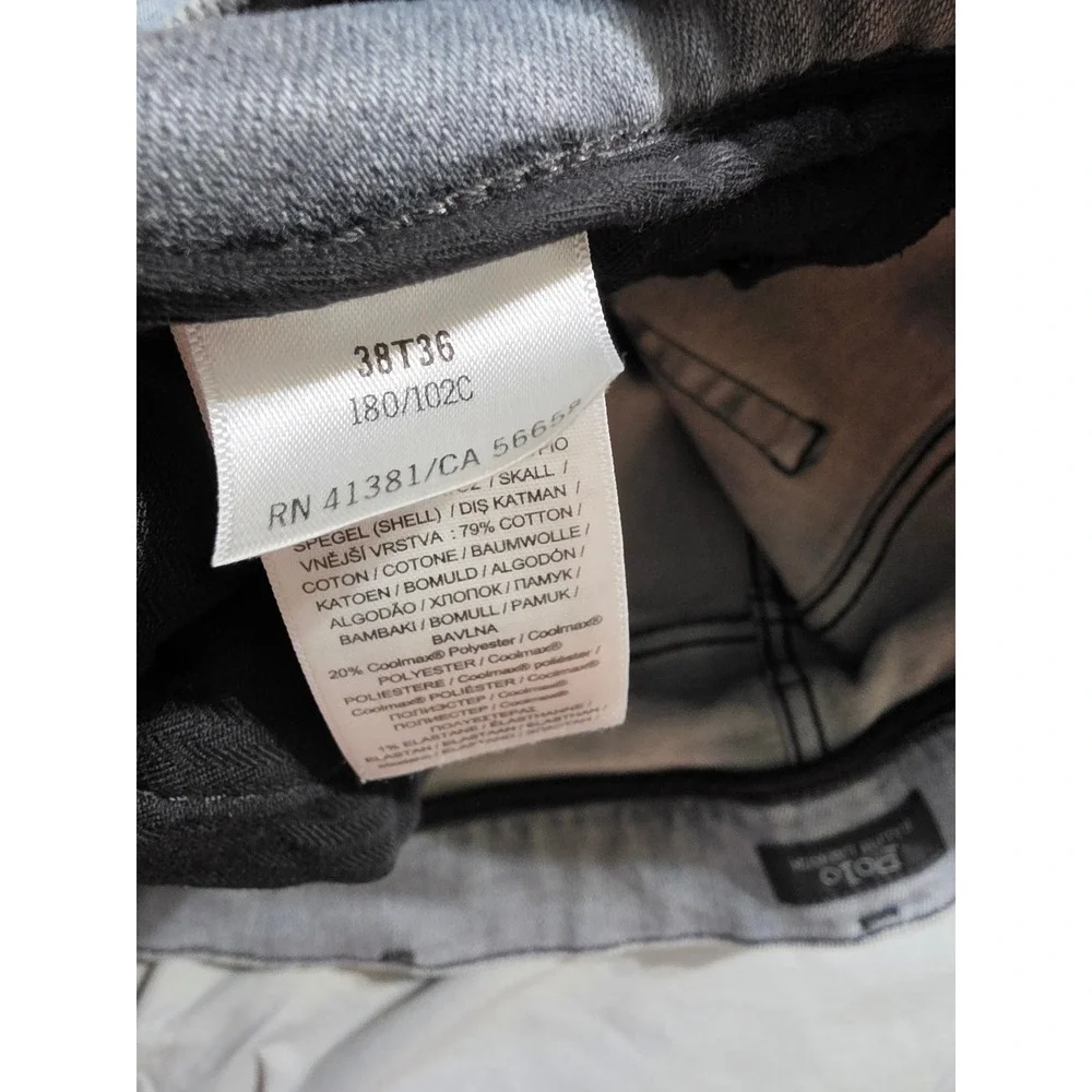 Polo Ralph Lauren Hampton Relaxed Straight Grey Jeans Mens 38x36 Coolmax Denim